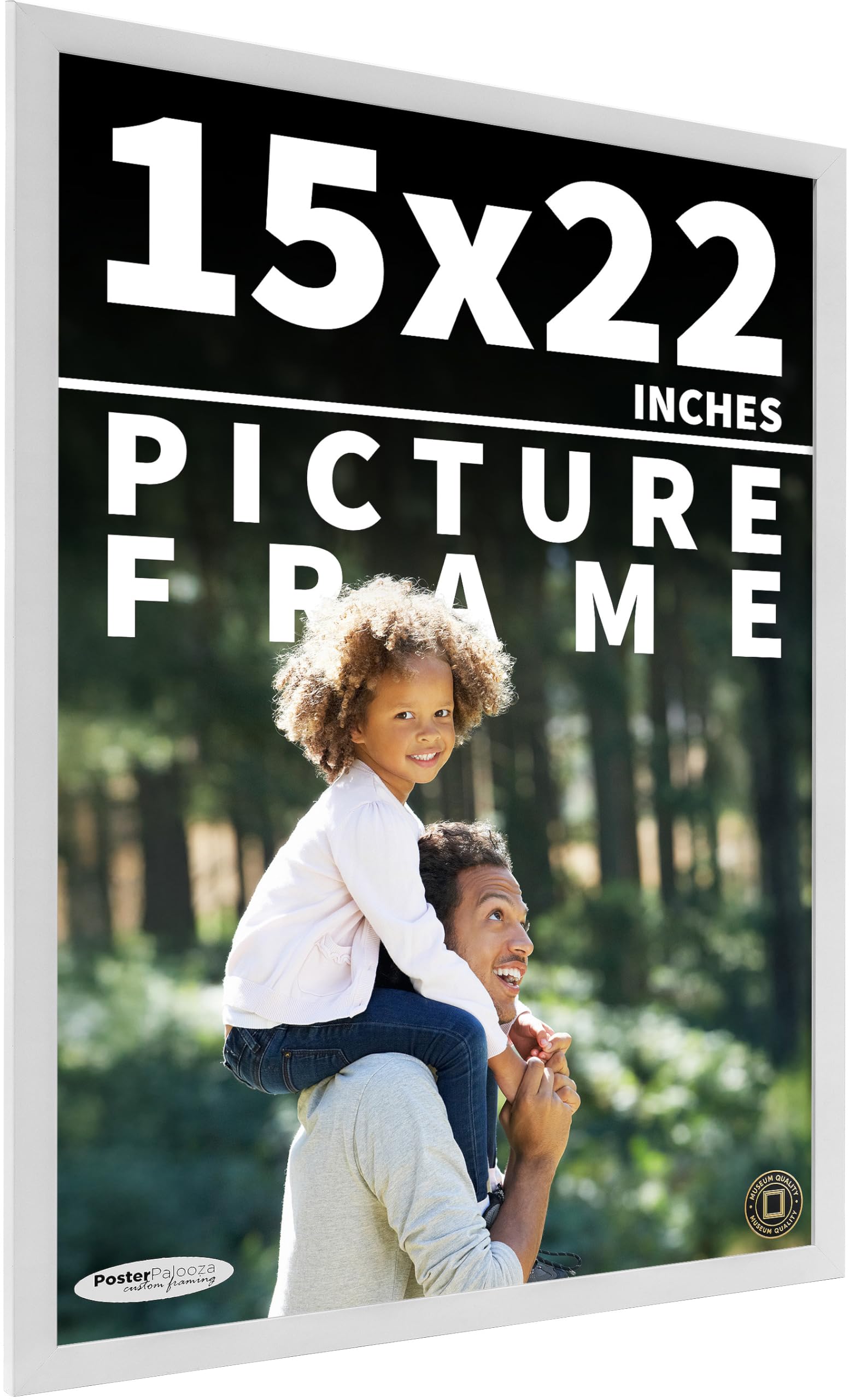 Poster Palooza 15x22 Frame White Solid Pine Wood Picture Frame